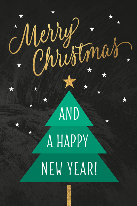 Moderne kerstkaart kerstboom illustratie