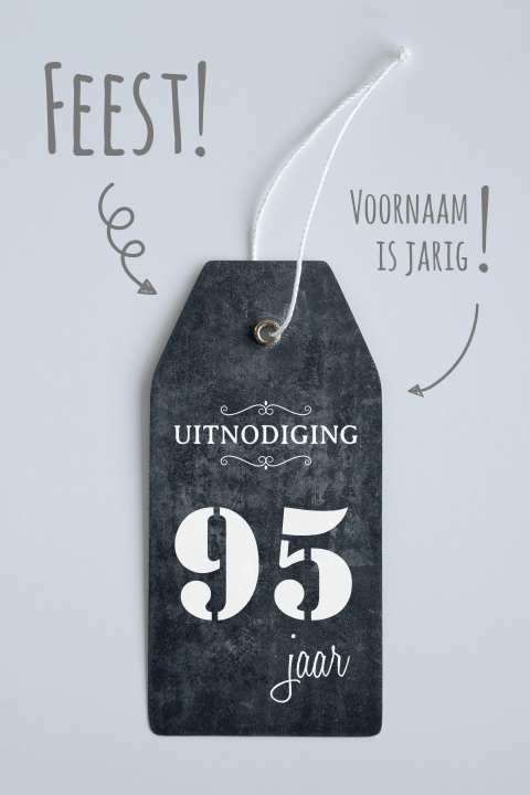 Verjaardag uitnodiging label 95 jaar