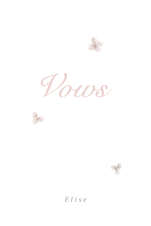 Vows geloften boekje gedroogde bloemen hortensia