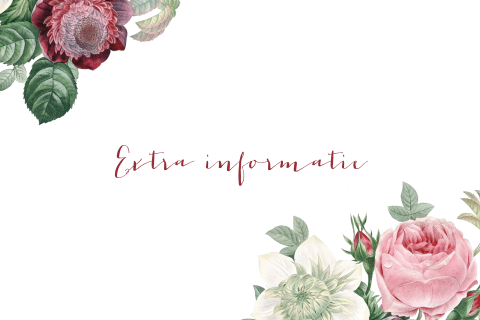 Informatie kaartje met vintage bloemen