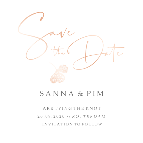 Save the Date Stijlvol Classy rosefolie