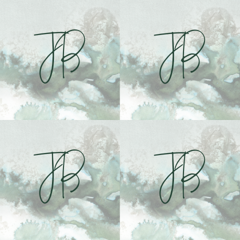 Chique label met logo en aquarel achtergrond