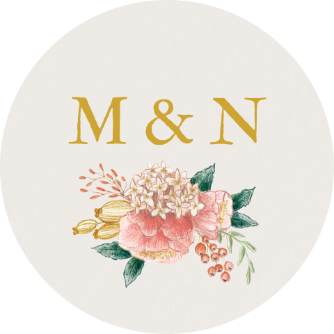 Sluitzegels 25 stuks klassiek getekend Bloemen beige