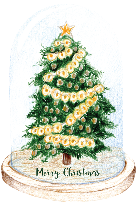kerstkaart kerstboom stolp originele vorm