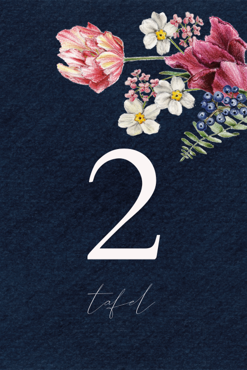 tafelnummer Dutch flowers