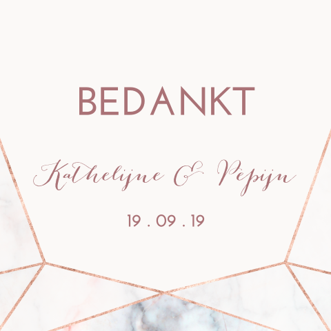 Bedankkaartje klein met geometrische vormen