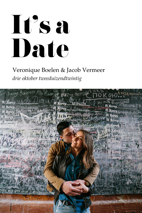 Strakke moderne save the date