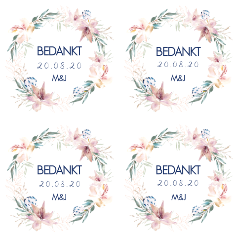 Bedankkaartjes met krans