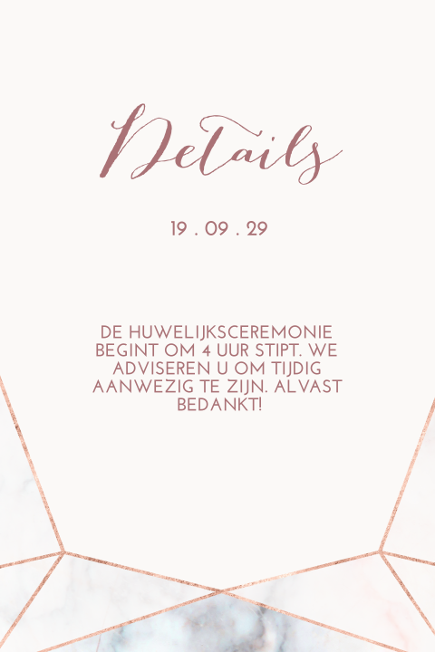 Inlegvel met sierlijke letters en geometrische vormen