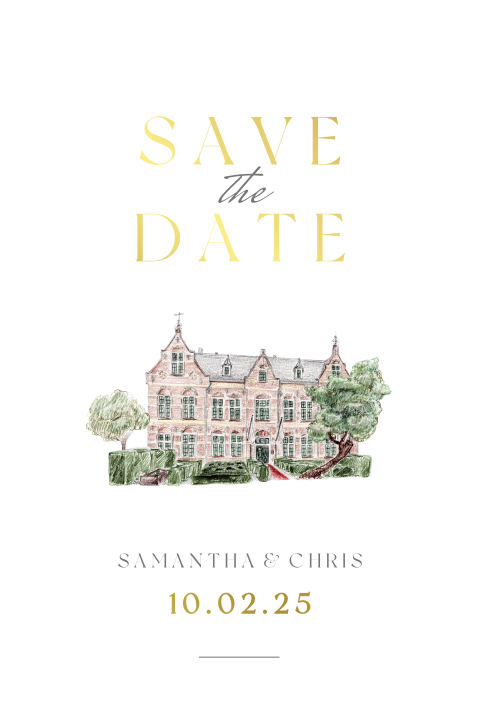 save the date trouwlocatie the collage hotel klassiek chique