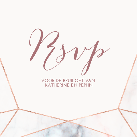 RSVP met geometrische elementen en sierlijke letters