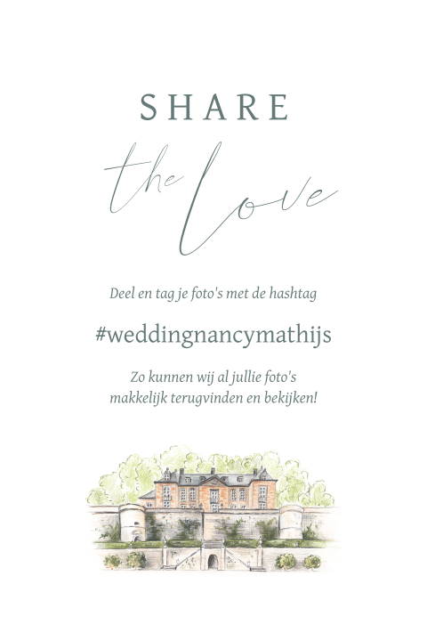 poster share the love trouwlocatie Chateau Neercanne