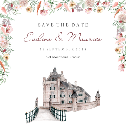 save the date kleine bloemetjes