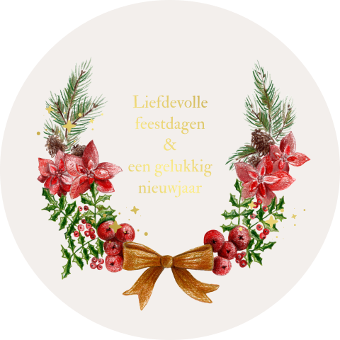 kerstkaart krans kerst originele vorm rond