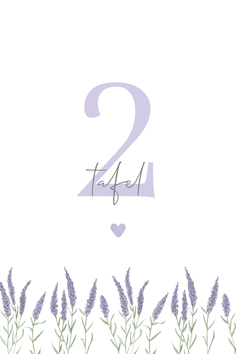 tafelnummer lavendel