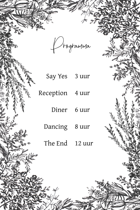 Stijlvol programma met stijlvolle botanische rand