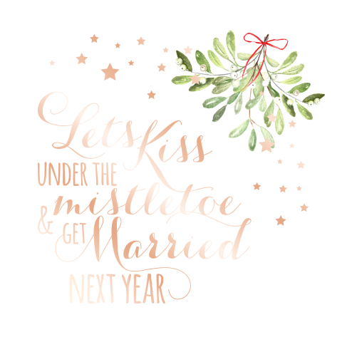 Save the date kerst met mistletoe en typografische tekst