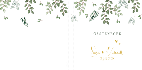 Gastenboek Sweet Leaves groene blaadjes