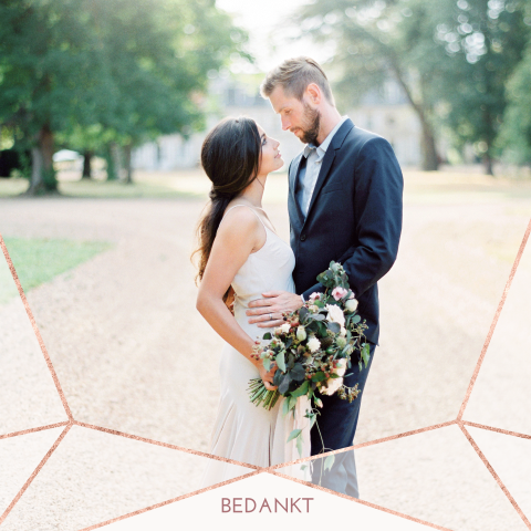 Bedankkaart met foto en geometrische vormen