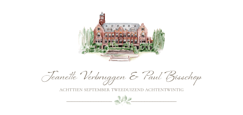 Chique Trouwkaart Trouwlocatie Kasteel de Hooge Vuursche