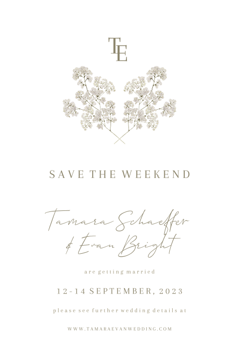 save the date kaart klassiek modern getekend gipskruid