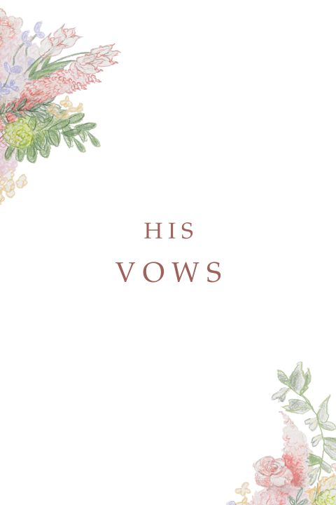 Vows geloften boekje omslag pastel bloemen