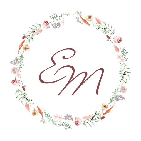 rond label kleine bloemetjes