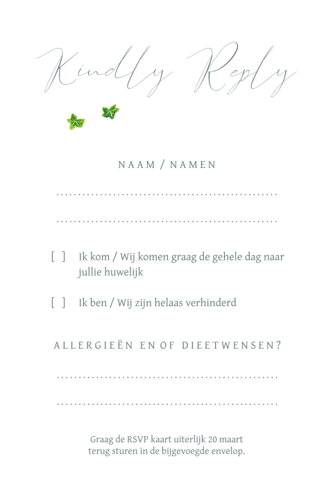 klassieke rsvp getekend eenvoud chique