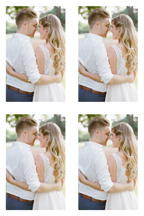 diy fotolabel staand trouwen fotokaartje vier foto