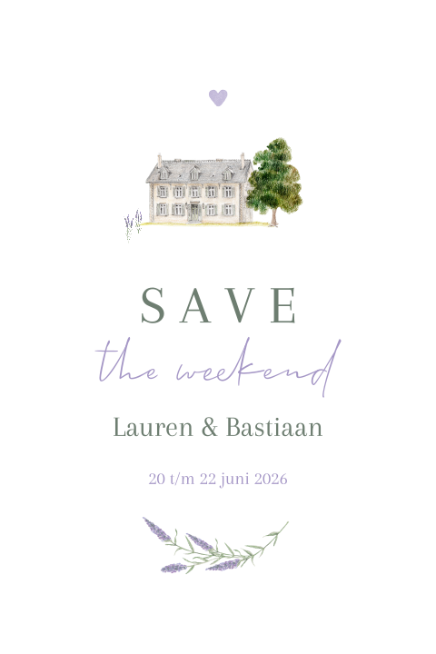 Save the date lavendel provence trouwlocatie