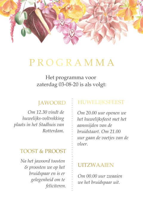 Programma Fiesta Flowers Goud folie