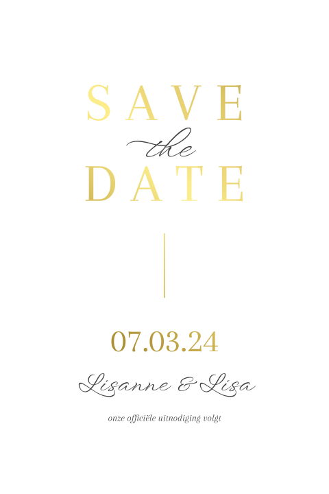 save the date modern chique goudfolie