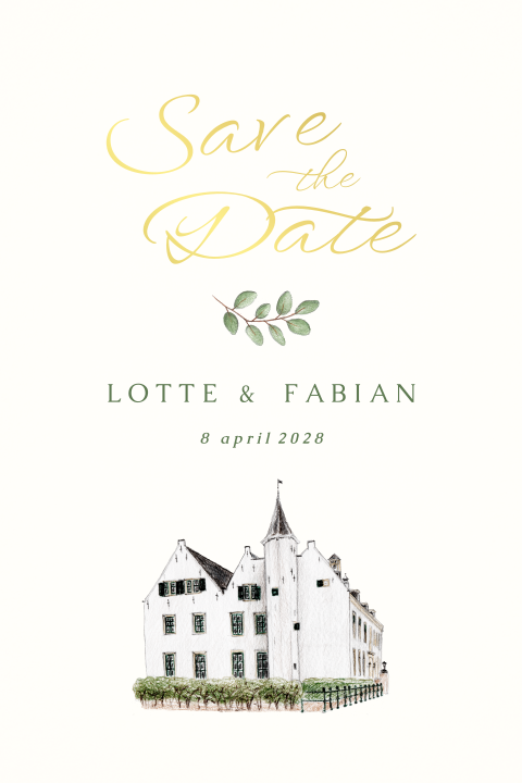 save the date trouwlocatie Kasteel van Rhoon