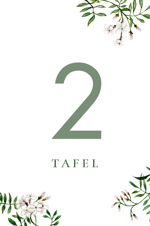 tafelnummer jasmijn takjes