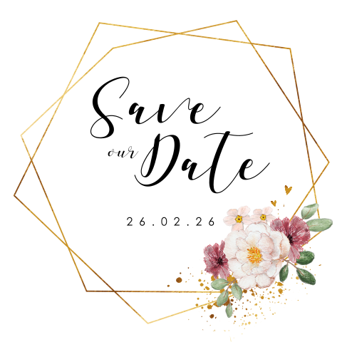 Save the Date Geometrisch Flowers