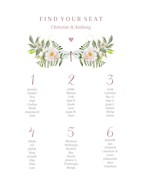 seatingplan botanisch krans vogeltjes