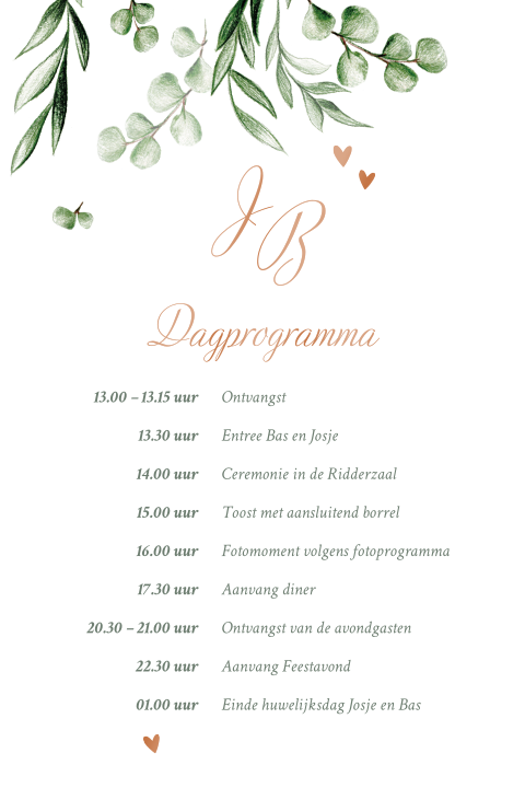 dagprogramma groene takjes en blaadjes