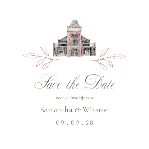 save the date trouwlocatie Kerckebosch originele vorm klassiek