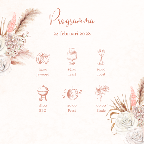 programma palmgras roest droogbloemen icoontjes