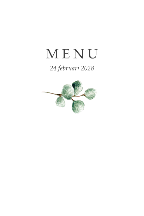 Menukaart eucalyptus takje