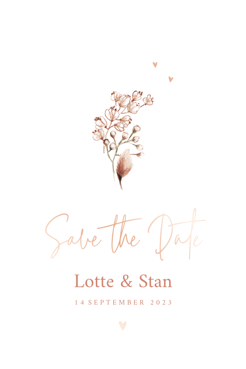 Save the date bohemian palmgras rosefolie