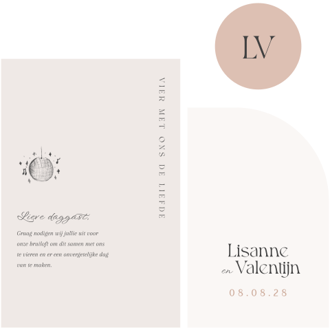 trouwkaart set klassiek met label logo