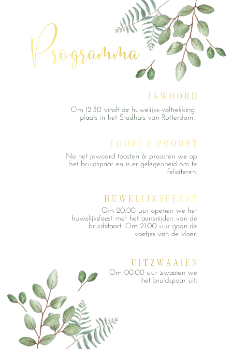 programma met blaadjes sweet leaves