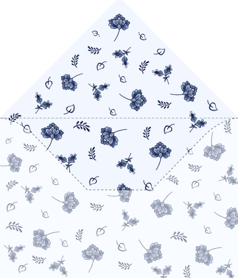 envelop inlay delfts blauw 12x18 of voor 20x13.5