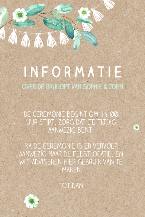 Trendy inlegvel met foto voor een festival bruiloft