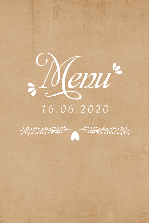 Feestelijk menu met vintage kraft