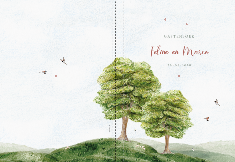 Gastenboek boom mussen