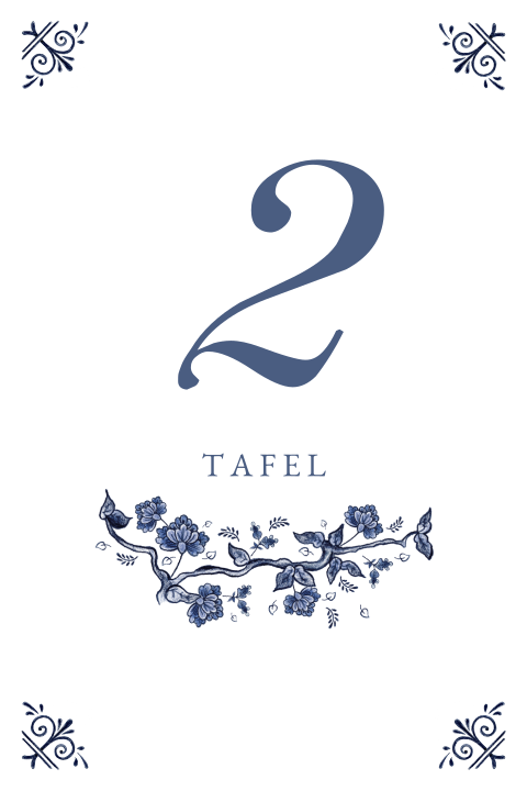 Tafelnummer Delfts blauw