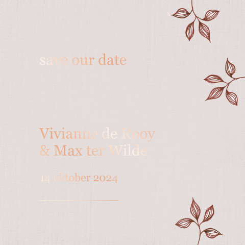 save the date bordeaux takjes folie blush