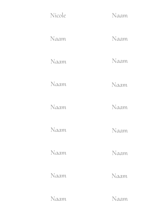 naamkaartjes strookjes chique krans